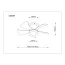 Globo HINES 03609H LED Ventilator mit Licht | 10W LED | 750lm