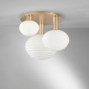 Luce Ambiente Design I-RIPPLE-PL3-ORO Deckenleuchte RIPPLE | 3×60W E27 | gold