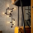 Ideal Lux 136714 Wandleuchte Plumber 8x40W| E27 - schwarz