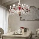 Ideal Lux 168289 Pendelleuchte Baronet 15x40W | E14 - rot