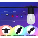 Immax 07900L LED-Außenlichtgirlande Smart 1x15W | 1200lm | 2700/4000/6500K | IP65 | RGB - dimmbar, WiFi, Tuya, schwarz