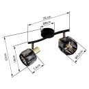 Globo 54357-2B Indiana 2x40W | E14 - schwarz, gold