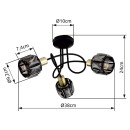 Globo 54357-3B Pendel-Deckenleuchte Idniana 3x40W | E14 - schwarz, gold