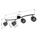 Globo 54357-4B Indiana 4x40W | E14 - schwarz, gold