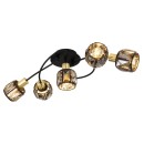 Globo 54357-5B Pendel-Deckenleuchte Idniana 5x40W | E14 - schwarz, gold