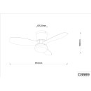Globo 3669 LED Ventilator mit Licht IRWIN | 15W integrierte LED-Quelle | 1000lm | 2700-6500K | Ventilator