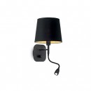 Ideal Lux 158242 LED Wandleuchte mit Richtungsleuchte Nordik 1x40W | E14 - schwarz