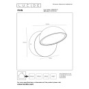 Lucide L228651231 LED Außenwandleuchte FINN | 12W integrierte LED-Quelle | 1200lm | 3000K
