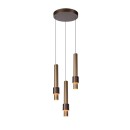 Lucide 24402/15/96 MARGARY hängende Deckenleuchte LED 3x4W | 1300lm | 2700K - Messing