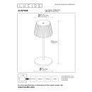 Lucide L278890231 LED Tischlampe für den Außenbereich JUSTINE | 2W integrierte LED-Quelle | 210lm | 2700K