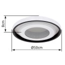 Globo 41290-52 LED-Deckenleuchte Lucky 1x52W | 2260lm | 2700-6000K - dimmbar, Fernbedienung, Nachtmodus, Memory-Funktion, weiß, schwarz, opal