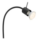 Globo 57310B Wandleuchte Milly 1x35W | GU10 - Schalter am Gehäuse, flexibler Arm, schwarz