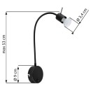 Globo 57310B Wandleuchte Milly 1x35W | GU10 - Schalter am Gehäuse, flexibler Arm, schwarz