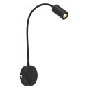 Globo 57311B LED-Wandleuchte Milly 1x3W | 180lm | 3000K - Schalter am Gehäuse, schwarz