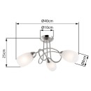Globo 63170-3 Deckenleuchte Mitis 3x40W | E14 - Nickel matt, Imitation - zerbrochenes Glas