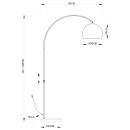Globo 58227 Stehleuchte Newcastle 1x40W | E27 - Schalter auf dem Körper, höhenverstellbar, weiß, matt Nickel