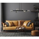 ITALUX PND-38679-6-BK+SG Olbia Pendelleuchte 6xG9 schwarz, rauch