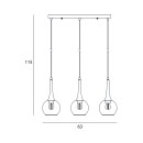 Italux PND-42361-3-BRO-AMB Pendelleuchte Favera | 3x40W E27