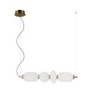 Italux 5906630854189 LED Pendelleuchte Nico | 18W integrierte LED-Quelle | 3000K | Seilleuchte | gold | schwarz | weiß