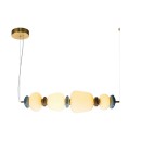 Italux 5906630854189 LED Pendelleuchte Nico | 18W integrierte LED-Quelle | 3000K | Seilleuchte | gold | schwarz | weiß