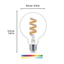 Philips 8720169072190 LED intelligente Lampe | 6,3W E27 | 470 lm | 2200-6500+RGBK