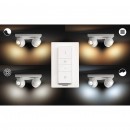 Philips Hue 50474/31/P7 LED Decken- und Spotleuchte Buckram 4x5,5W | 2200-6500K - White Ambiance
