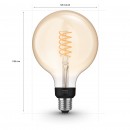 Philips Hue 8719514279131 LED Design Lampe 1x7W | 1xE27 | 550L | 2100K - Globus, Bluetooth, weiß