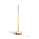 Philips Hue 8719514433465 Signe LED-Tischleuchte 55,3cm | 1x11,8W | 1040lm - weiß mit Holzdekor, Farbverlauf Weiß und Color Ambiance