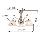 Globo 69007-3 Deckenleuchte Posadas 3x60W| E27- Messing, weiß