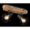 Globo 54017W-2 Pendel-Deckenstrahler Priska 2x60W | E27- schwarz, Holz