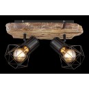 Globo 54017W-2 Pendel-Deckenstrahler Priska 2x60W | E27- schwarz, Holz