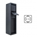 Lutec 9702201012 Außen Steckdosensäule Mains | IP54 - seitliche Erdung