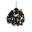 Trio R10461932 Deckenleuchte Leavy 1x28W | E27 - höhenverstellbar, schwarz, gold