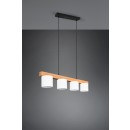 Trio R30654001 Hängende Deckenleuchte Cameron 4x28w | E14 - einstellbare Höhe, schwarz, weiß, Holz