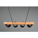Trio R30654002 Hangende Deckenleuchte Cameron 4x28w | E14 - einstellbare Höhe, Holz, schwarz