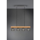 Trio R3070406 Deckenleuchte Cestino 4x28W | E14 - Antiknickel, Holz