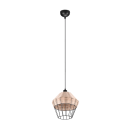 Trio R31261936 Pendelleuchte Borka 1x40W | E27 - schwarz, natürlich