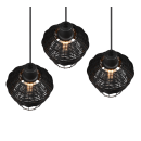 Trio R31263302 Pendelleuchte Borka 3x40W | E27 - höhenverstellbar, schwarz