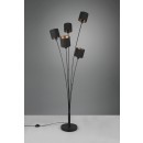 Trio R46335979 Stehleuchte Tommy 5x40w | E14 - Fußschalter, mattes Nickel, schwarz