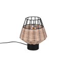 Trio R51261036 Tischleuchte Borka 1x40W | E27 - Kabelschalter, schwarz, natur