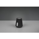 TRIO R52041142 LED Tischleuchte mit Lautsprecher DJ 1x4,5W | 600L | 2700-4500-6500K | IP20 - Temperatureinstellung Beleuchtung, 3-Phasen-dimmbar, Bluetooth, Akku, Laden über USB, weiß mit schwarz