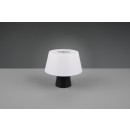 TRIO R52041142 LED Tischleuchte mit Lautsprecher DJ 1x4,5W | 600L | 2700-4500-6500K | IP20 - Temperatureinstellung Beleuchtung, 3-Phasen-dimmbar, Bluetooth, Akku, Laden über USB, weiß mit schwarz