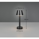 Trio TR54991132 LED Tischlampe VIDAL  | 1W integrierte LED-Quelle | 1x150lm | 3000K | mit Schalter | Dimmer | Přenosné | schwarz