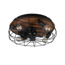 Trio R61105032 Deckenventilator mit Beleuchtung Trondheim 4x10W | E27 - Fernbedienung, Timer, 3 Geschwindigkeiten, Holz, schwarz