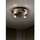 Trio R61105032 Deckenventilator mit Beleuchtung Trondheim 4x10W | E27 - Fernbedienung, Timer, 3 Geschwindigkeiten, Holz, schwarz