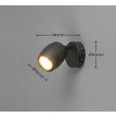 Trio TR86261732 Spot-Wandleuchte NANCY  | 10W GU10 | mit Schalter | schwarz