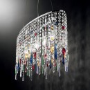 Ideal Lux 105253 Pendelleuchte Rain Color 3x40W| E14 - Kristall