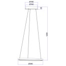 Globo 67192-19B LED-Deckenpendelleuchte Ralph 1x19W | 900lm | 3000K - schwarz, opal