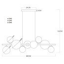 Globo 56133-9H LED-Deckenpendelleuchte Panda 9x3W | 720lm | 3000K - schwarz, rauchfarben