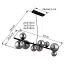 Globo 56133-9H LED-Deckenpendelleuchte Panda 9x3W | 720lm | 3000K - schwarz, rauchfarben